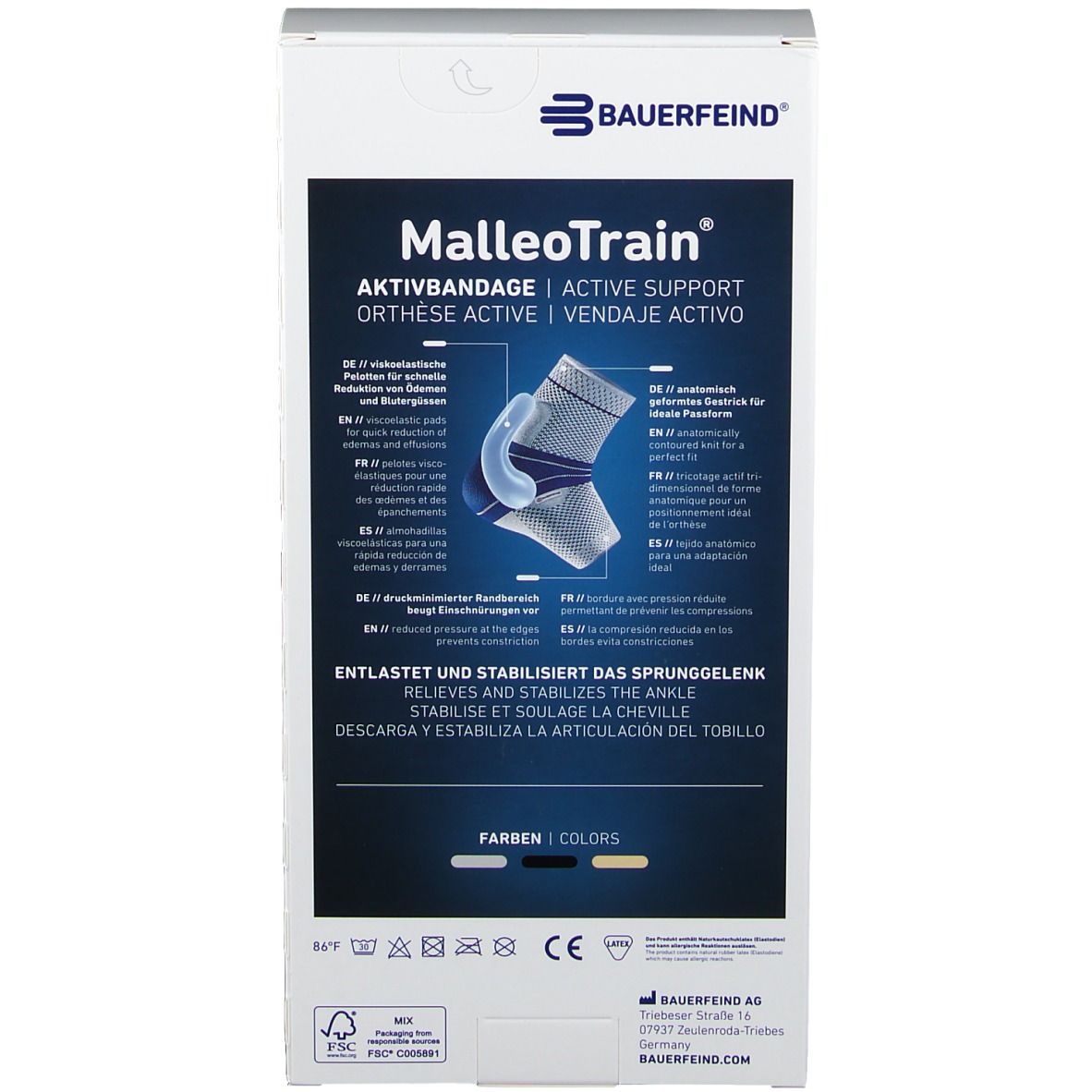 MalleoTrain® Sprunggelenkbandage links Gr.3 natur