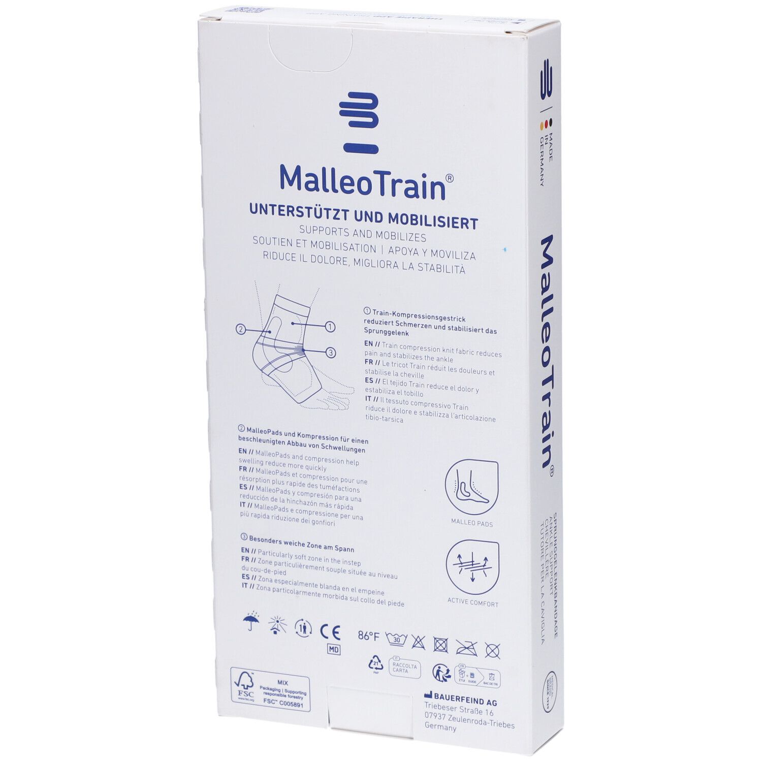 MalleoTrain® Sprunggelenkbandage rechts Gr. 3 titan