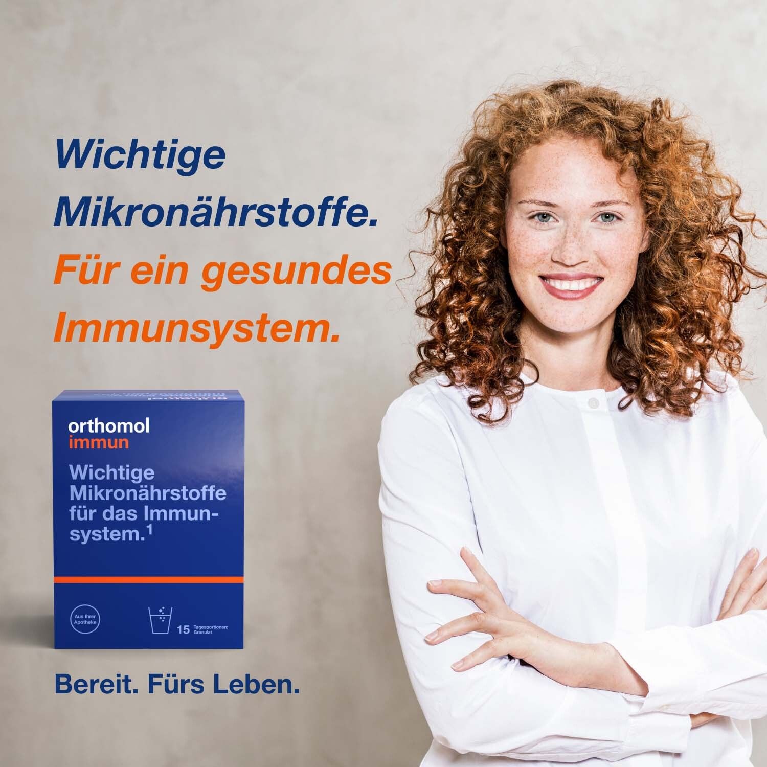 Orthomol Immun - Mikronährstoffe zur Unterstützung des Immunsystems - Nahrungsergänzung mit Vitamin C, Vitamin D und Zink - Granulat