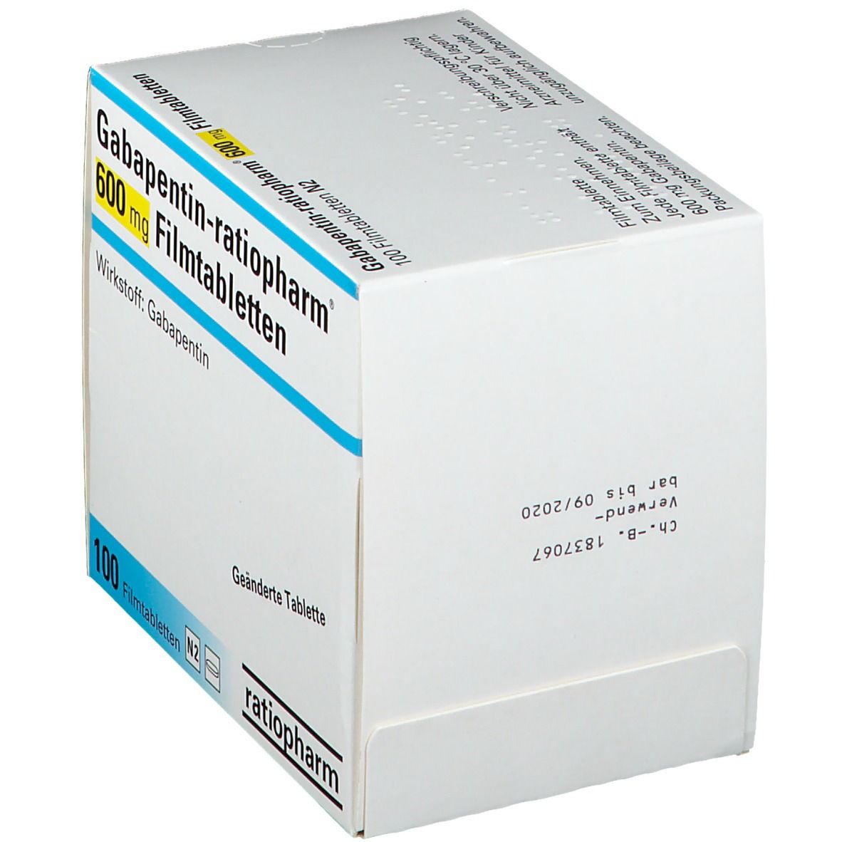 GABAPENTIN-ratiopharm 600 mg Filmtabletten 100 St