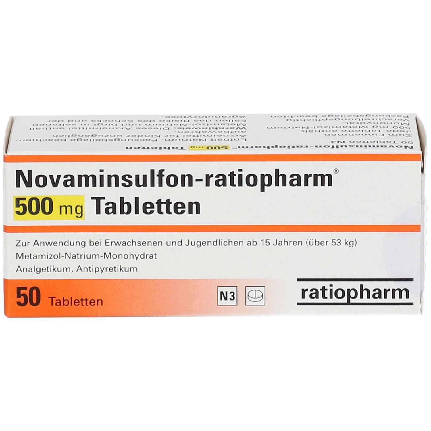 Novaminsulfon-ratiopharm ® 500 mg 50 St - shop-apotheke.com
