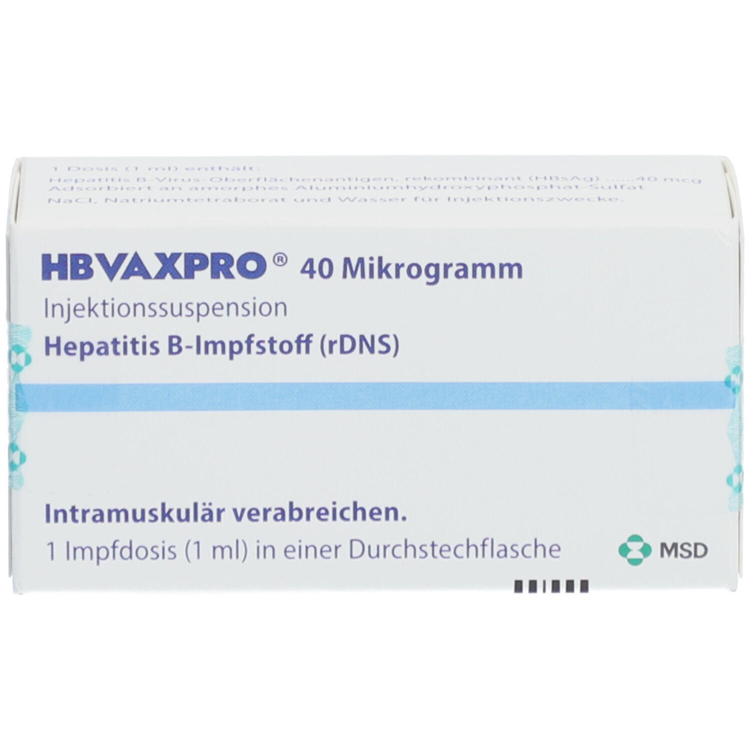 Hbvaxpro 40 µg Inj.-Susp.i.e.Fläschchen 1 St Injektionssuspension