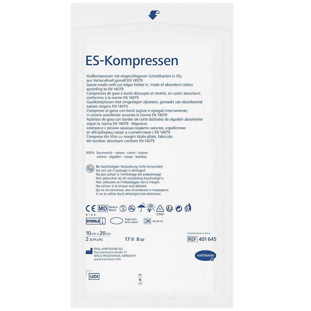 ES-Kompressen steril 8fach 10 x 20 cm