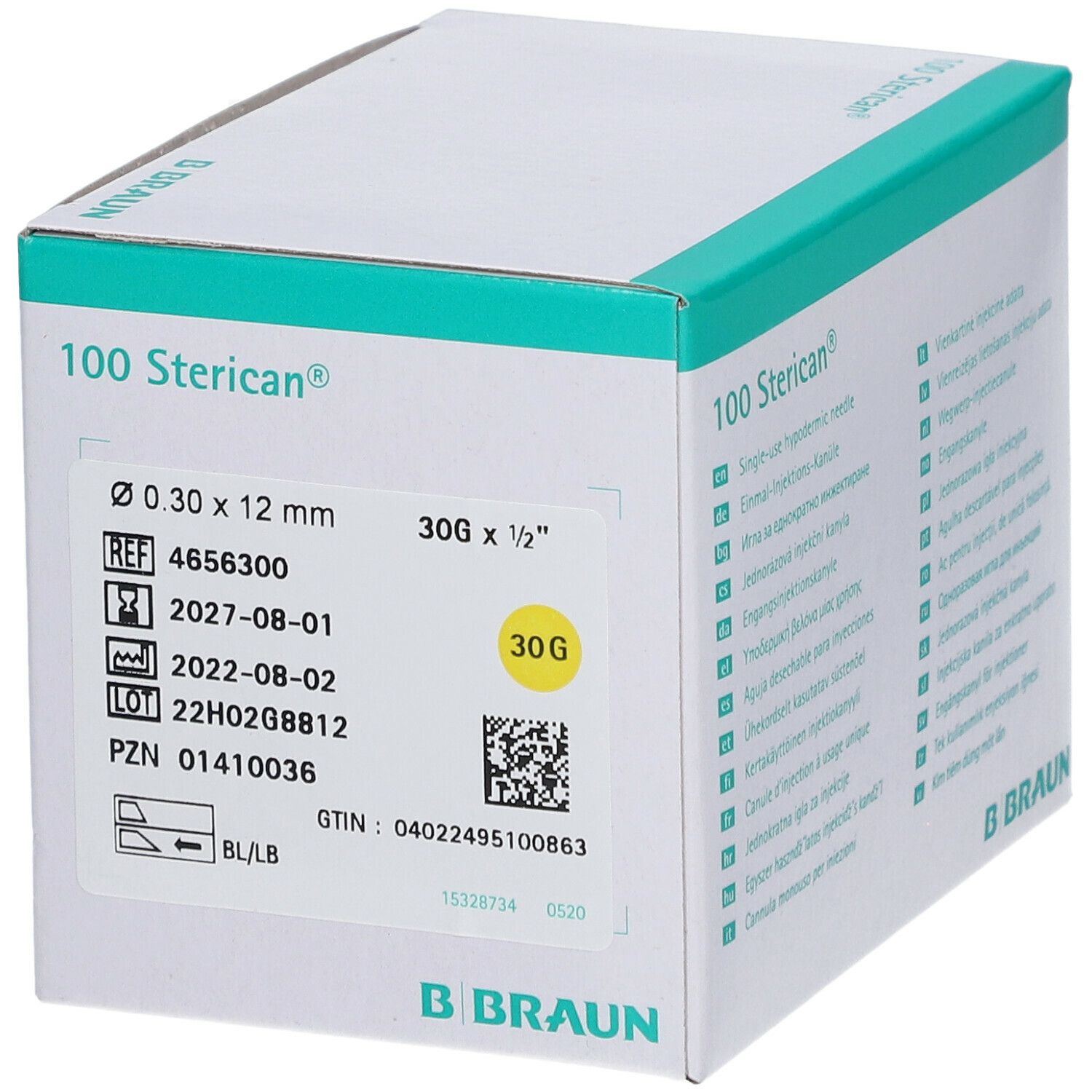 Sterican® Standardkanüle G30 x 1 1/2 Zoll 0,30 x 12 mm gelb