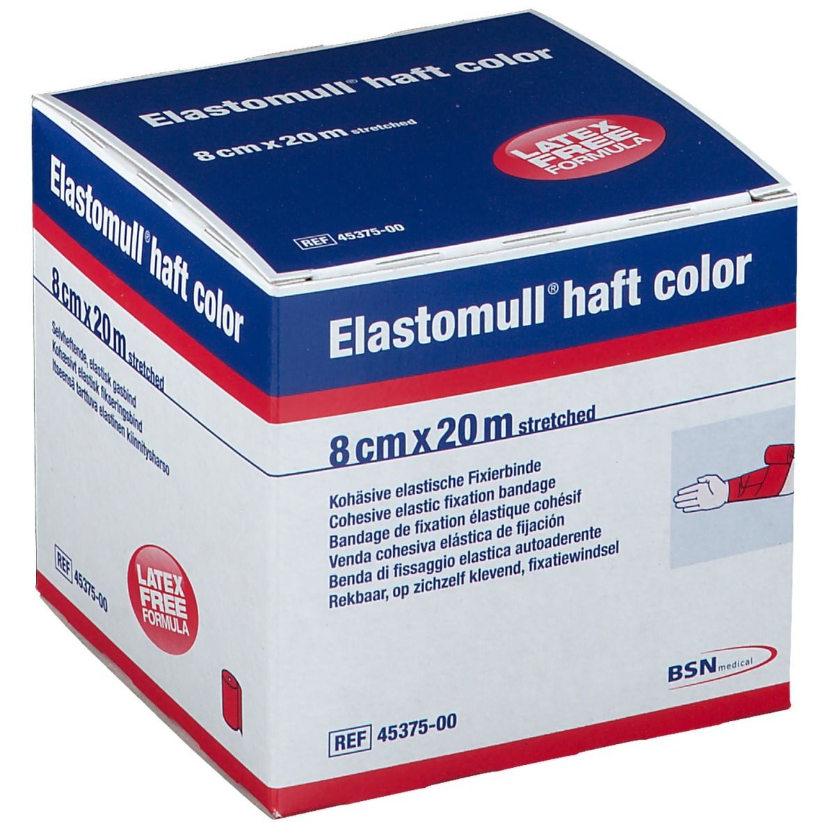 Elastomull® haft color 8 cm x 20 m rot