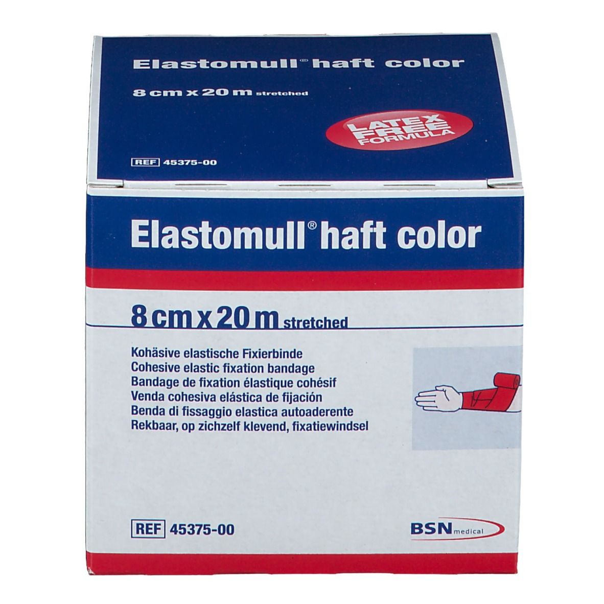 Elastomull® haft color 8 cm x 20 m rot