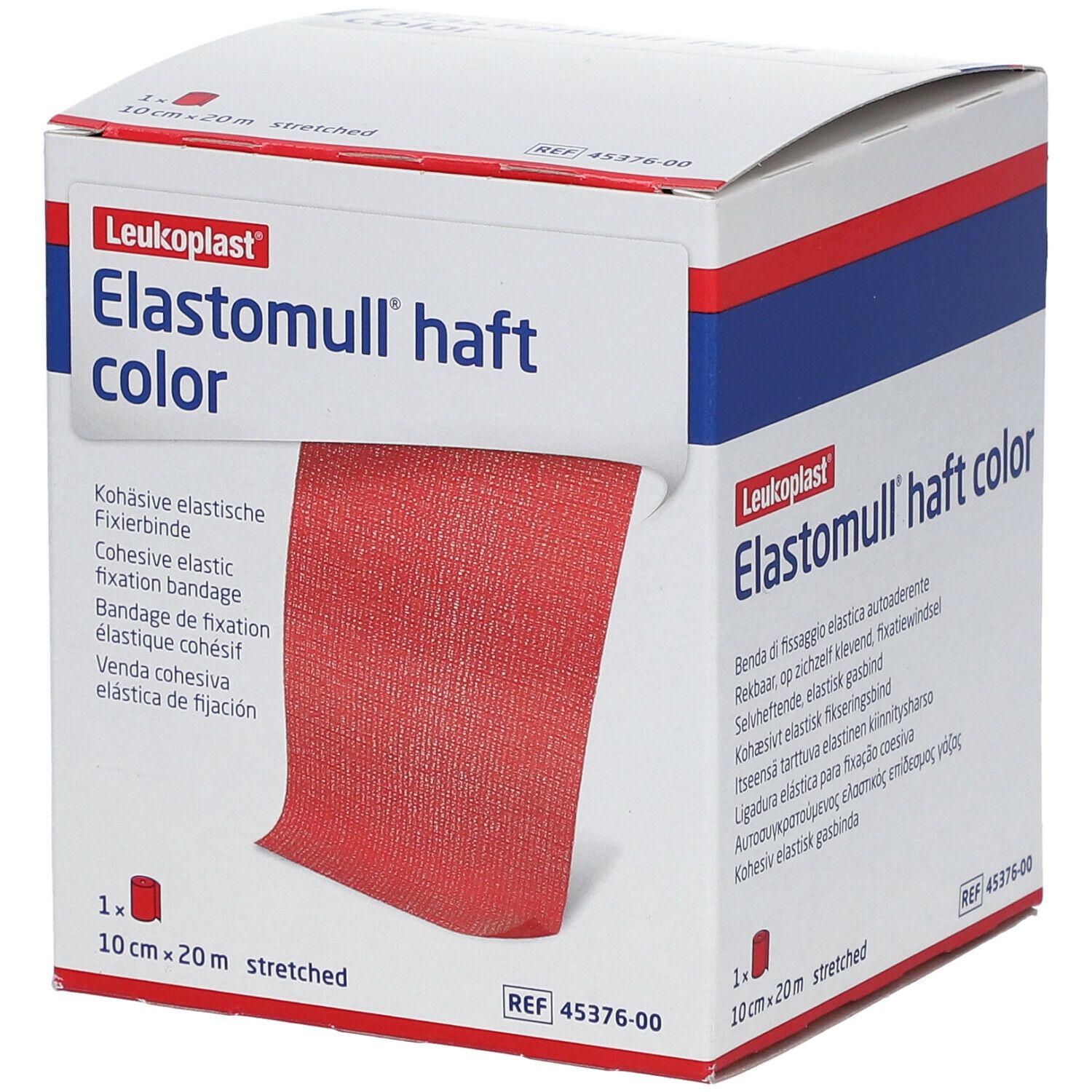 Elastomull haft color 10 cmx20 m Fixierb.rot 1 St Binden