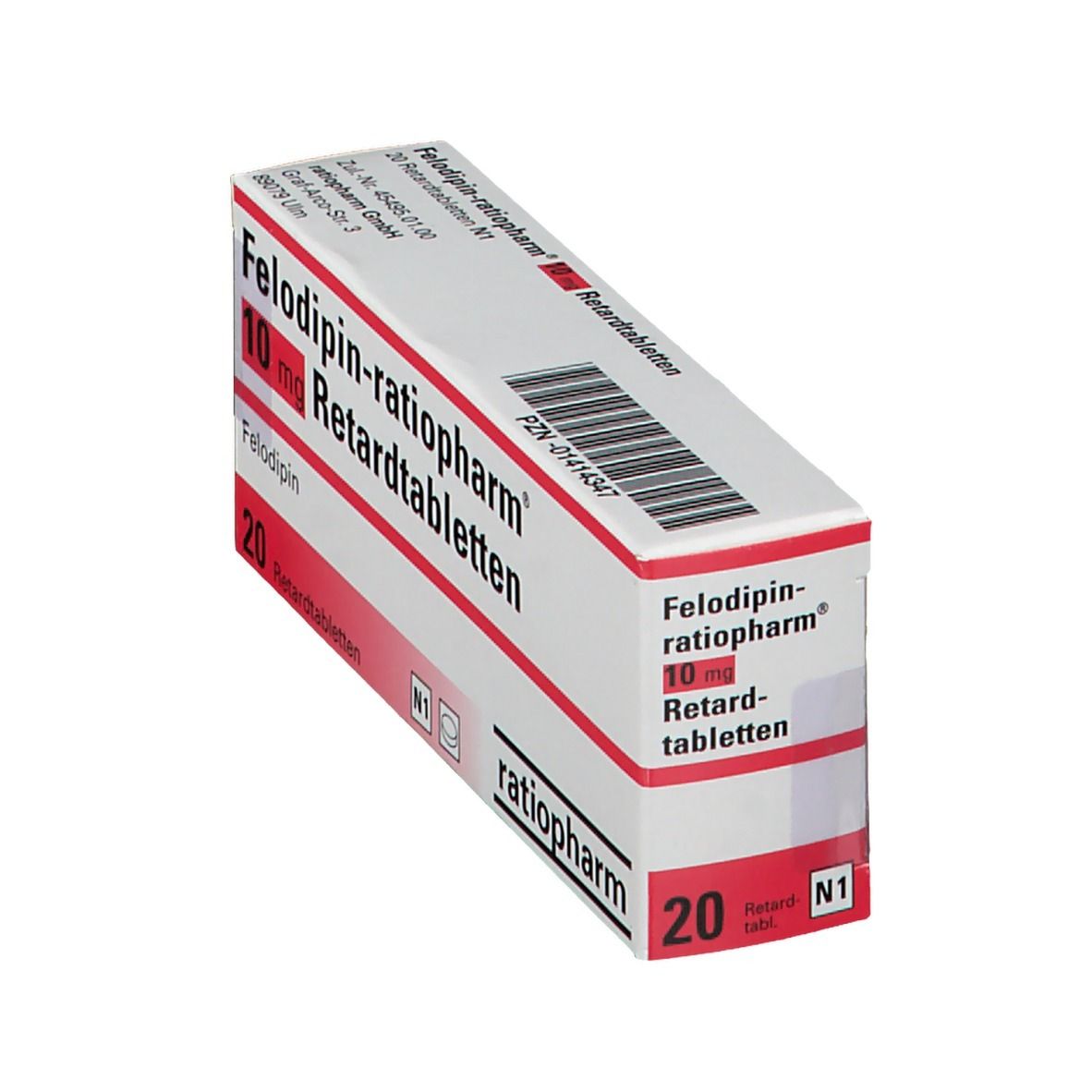 FELODIPIN-ratiopharm 10 mg Retardtabletten 20 St Retard-Tabletten