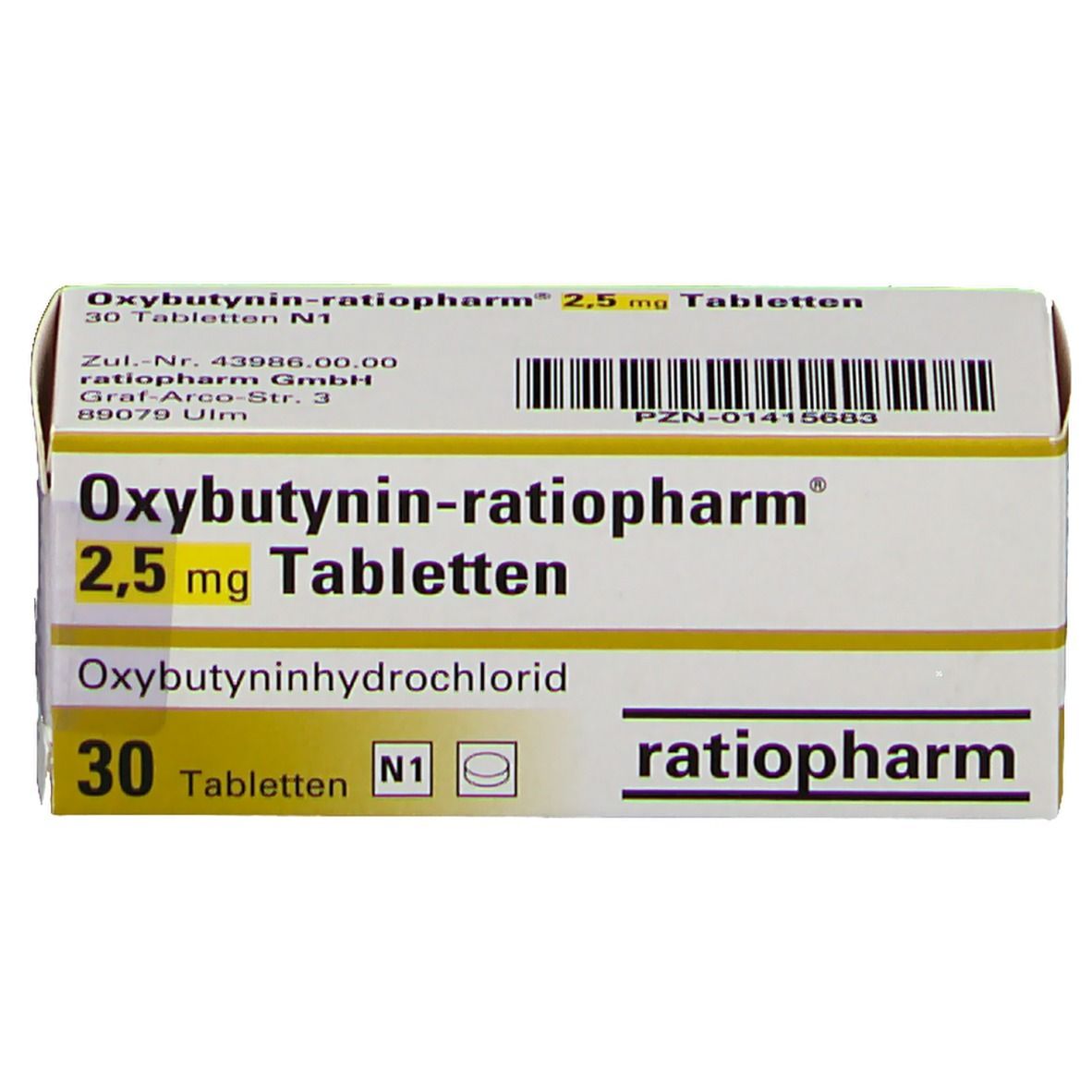 Oxybutynin-ratiopharm® 2,5 mg