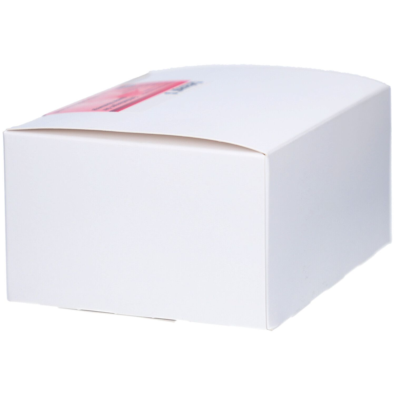 Weiße Kartonverpackung. Seitenansicht mit abgerundeten Kanten. Keine weiteren Details sichtbar.