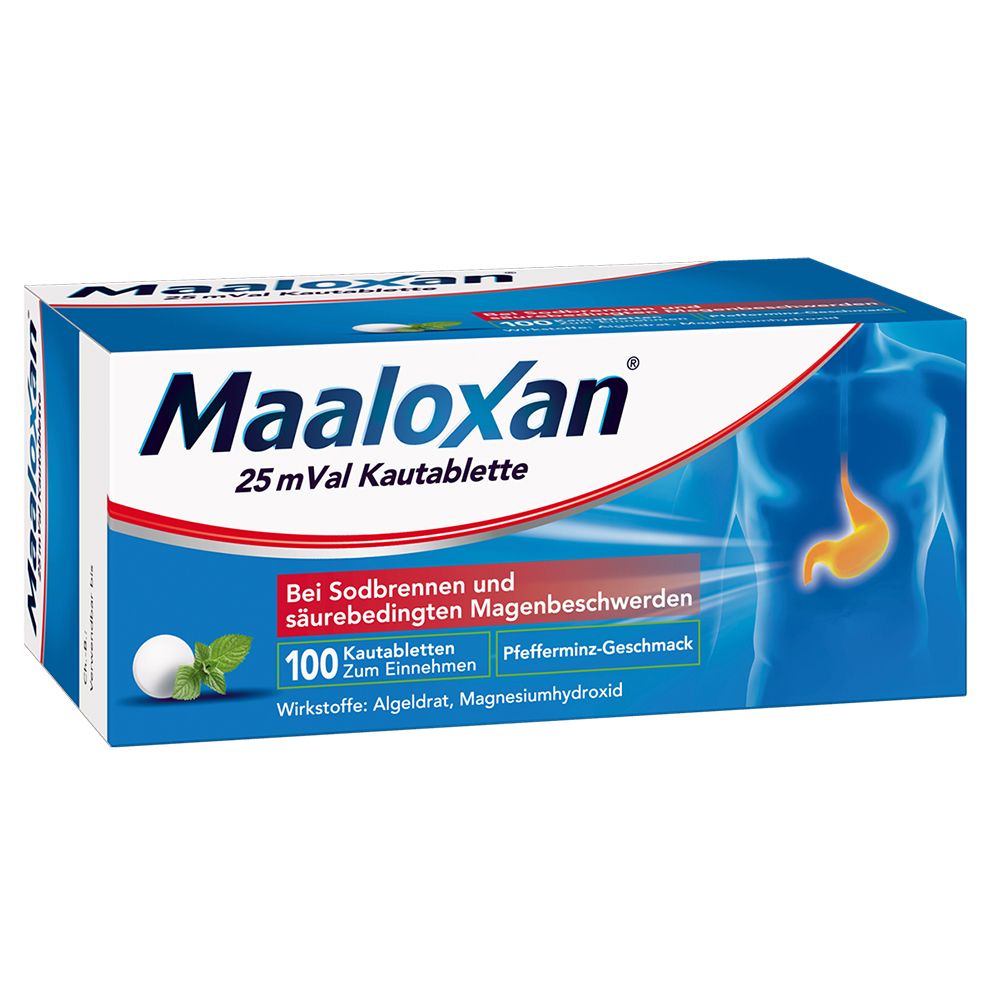 MAALOXAN®  Kautabletten bei Sodbrennen mit Magenschmerzen