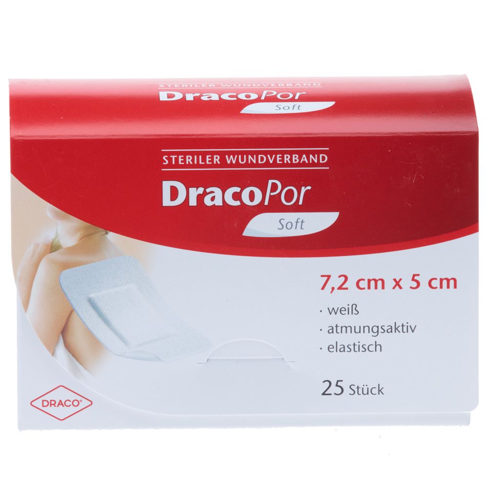 DracoPor Wundverband Soft weiß steril 7,2 x 5cm