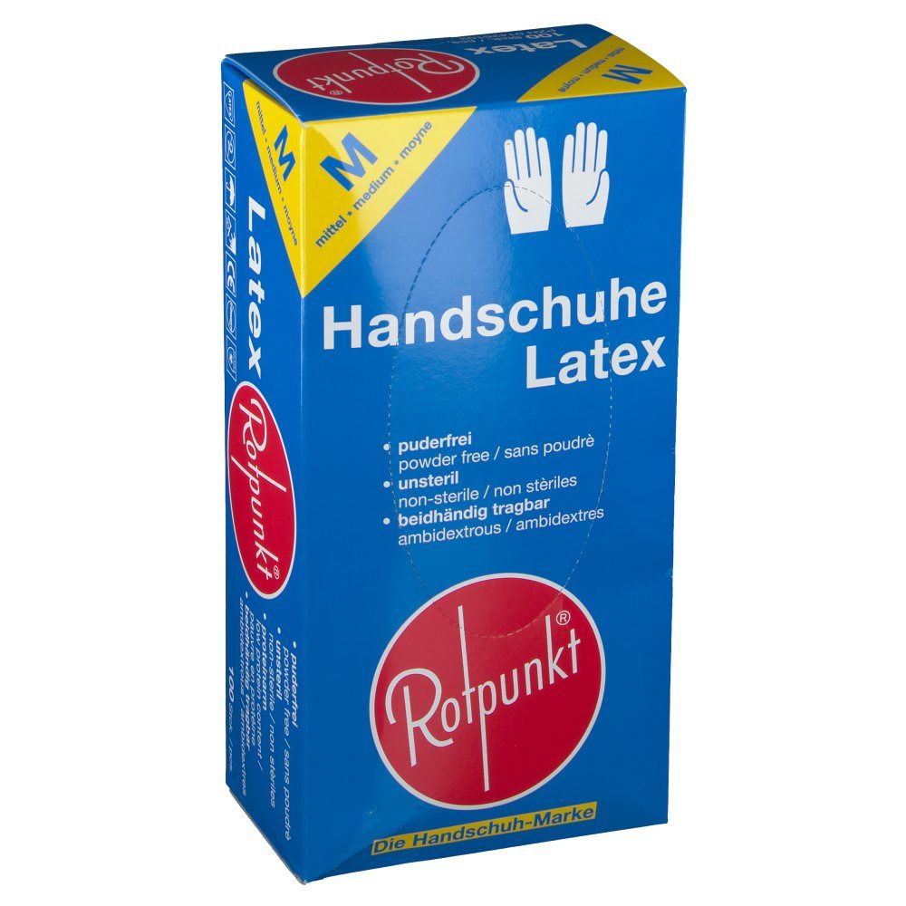 Rotpunkt® Latex Handschuhe Gr. M puderfrei unsteril