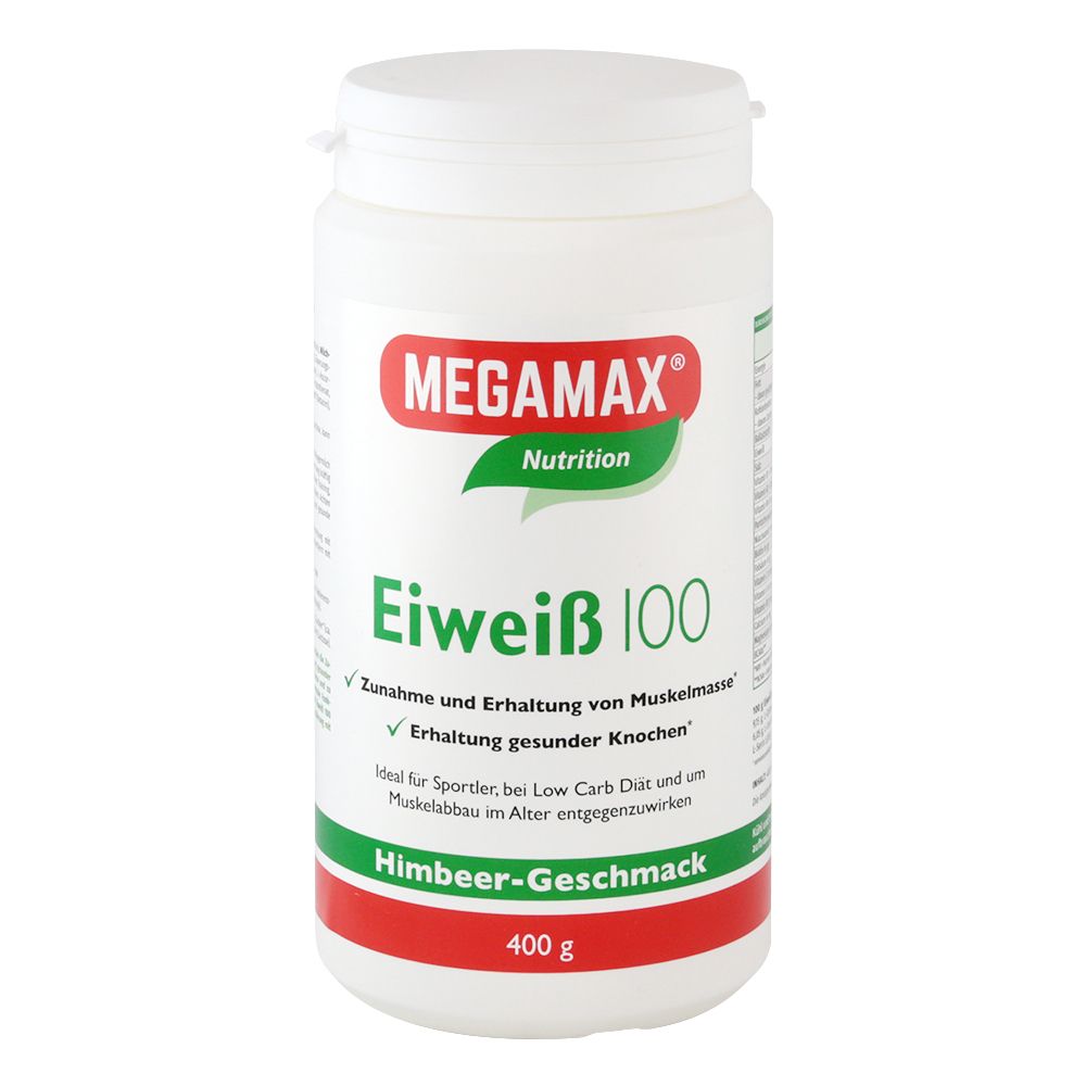 MEGAMAX® Nutrition Eiweiß 100 Himbeer-Geschmack