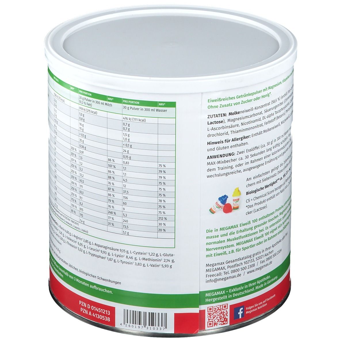 MEGAMAX® Nutrition Eiweiß 100 HimbeerGeschmack 750 g Shop Apotheke