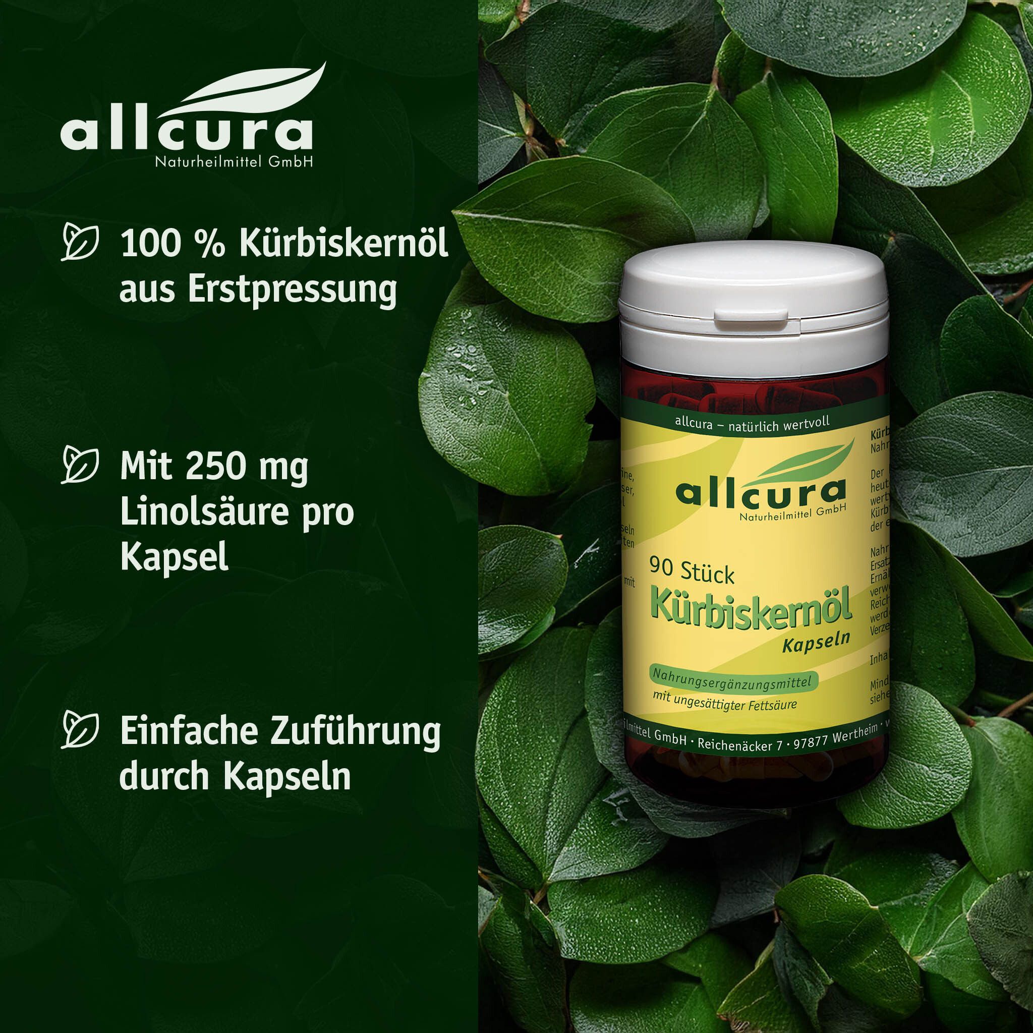 allcura Kürbiskernöl Kapseln