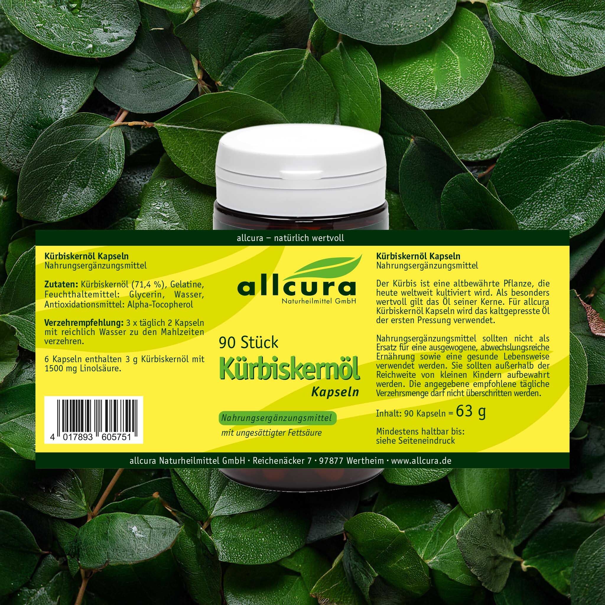 allcura Kürbiskernöl Kapseln