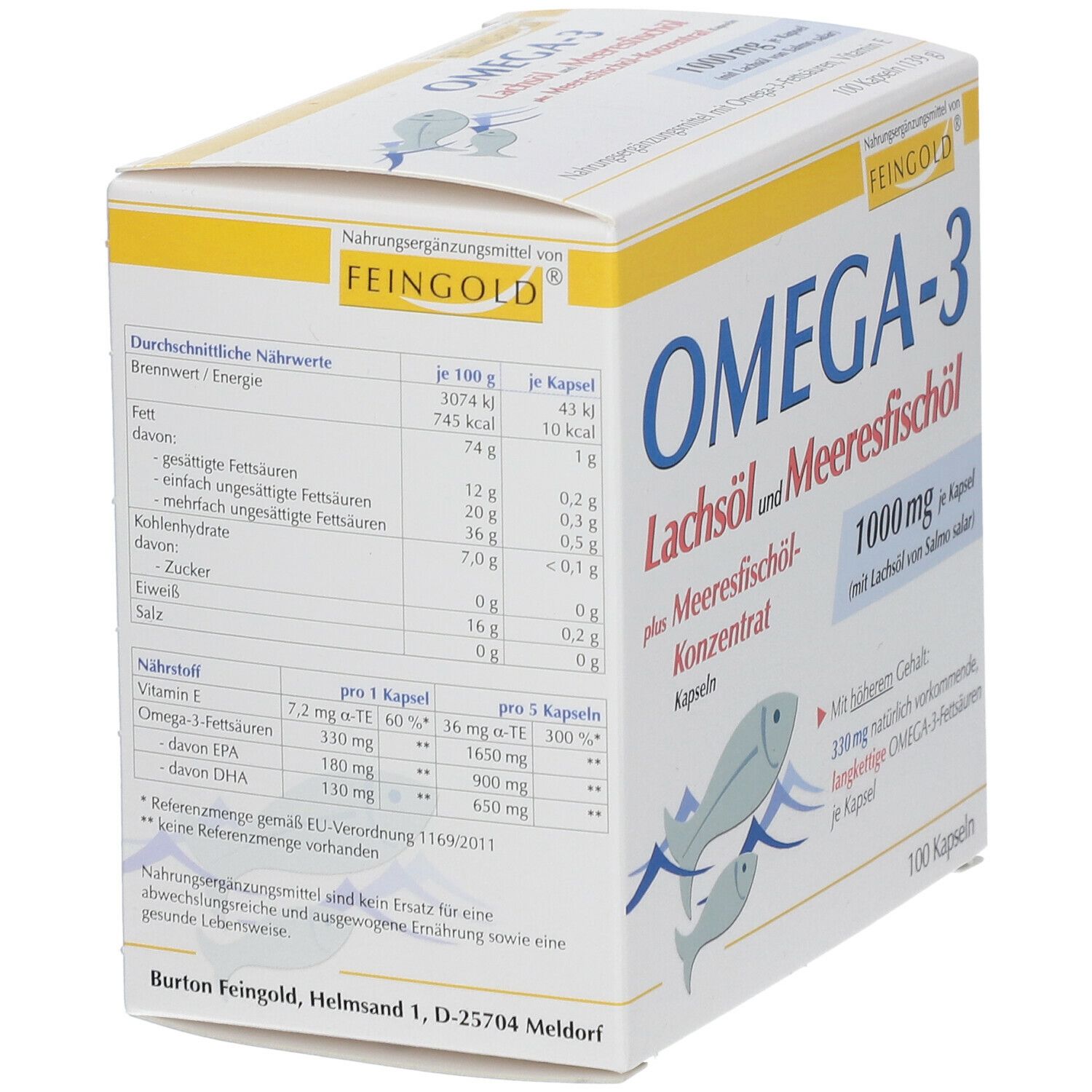 Omega-3 Lachsöl und Meeresfischöl Kapseln