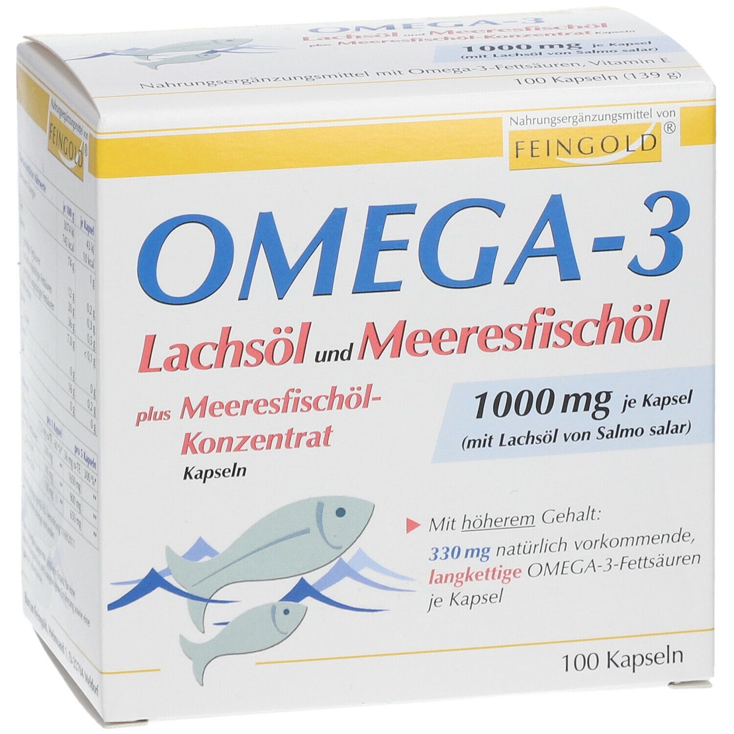 Omega-3 Lachsöl und Meeresfischöl Kapseln