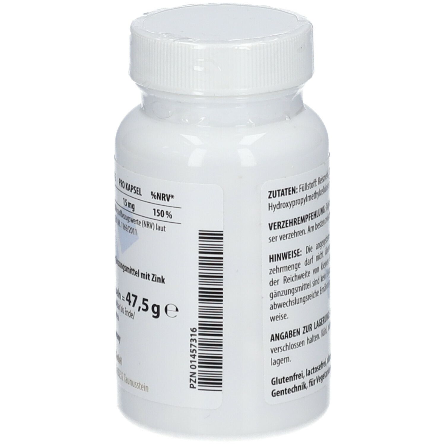 Zink 15 mg Zinkgluconat Kapseln