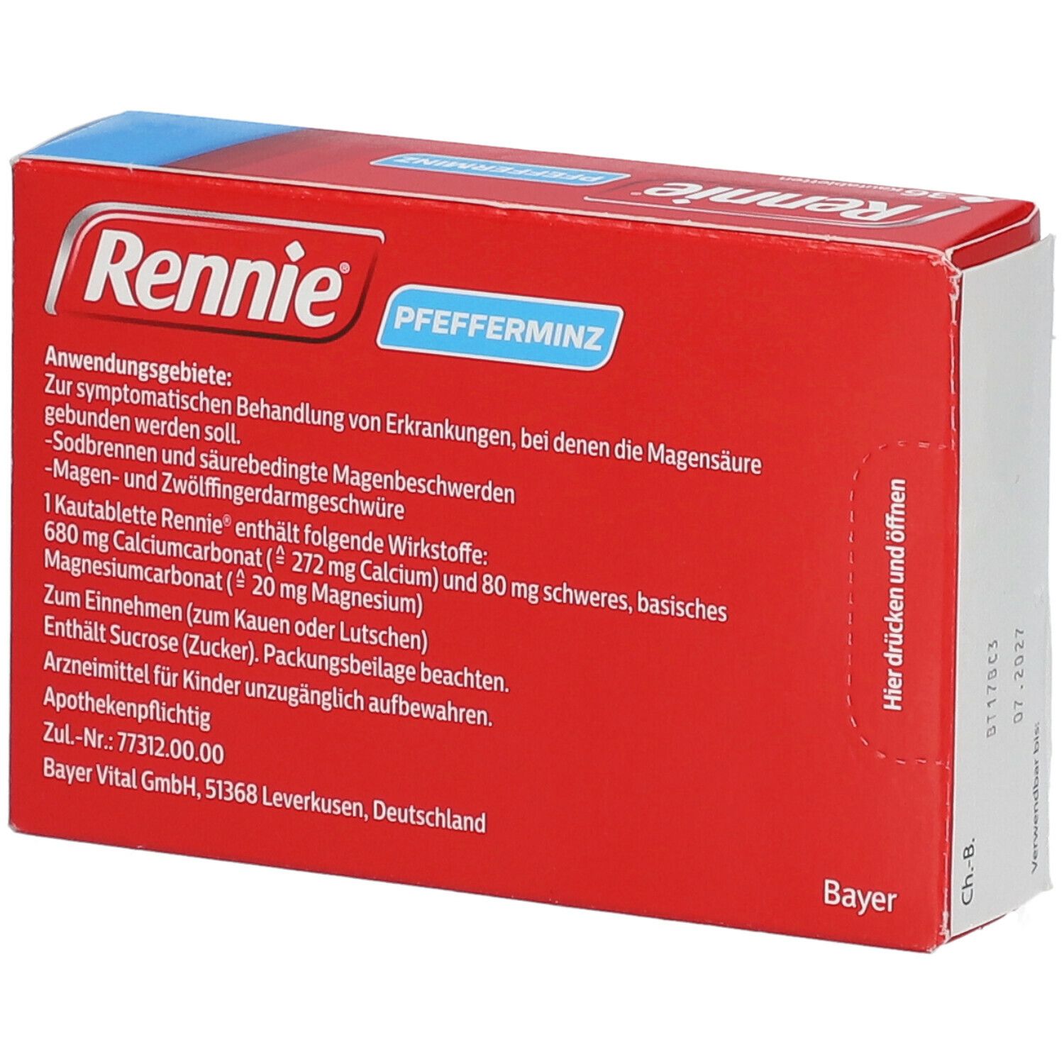 Rennie® Pfefferminz Kautabletten bei Sodbrennen