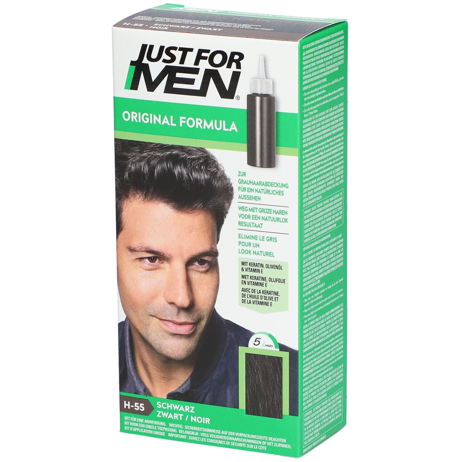 JUST FOR MEN Pflege-Tönungs-Shampoo schwarz