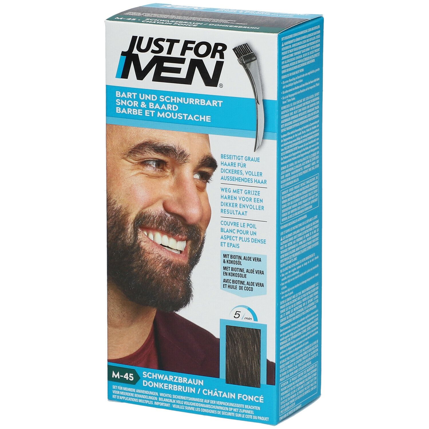 JUST FOR MEN® Pflege-Brush-In-Color-Gel schwarzbraun