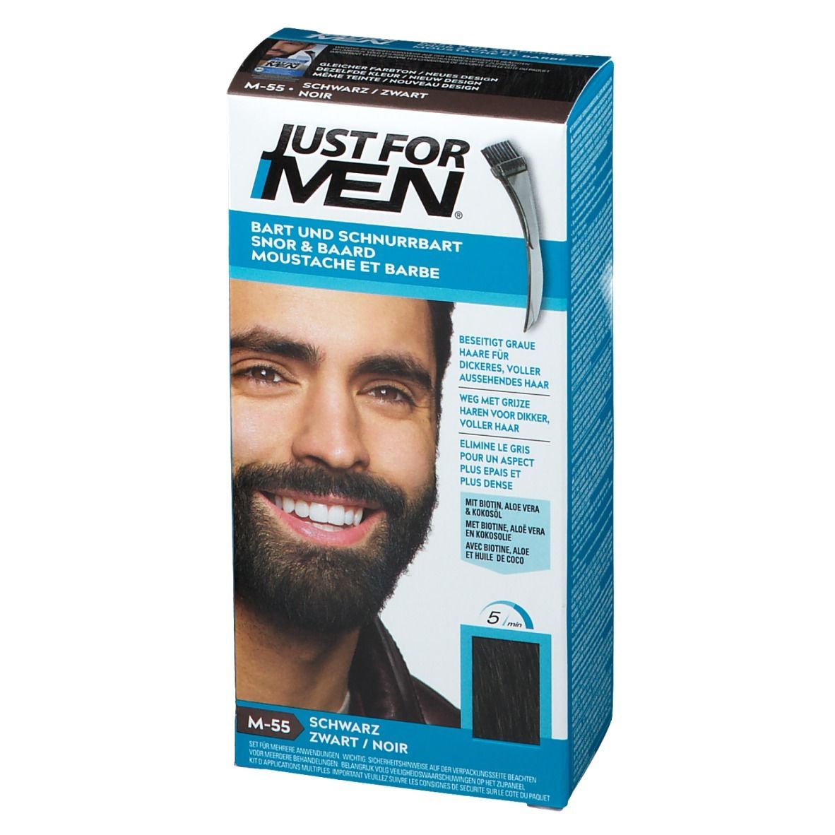 Just For Men Färbemittel für Schnurrbart und Bart, dunkelbraun 30ml