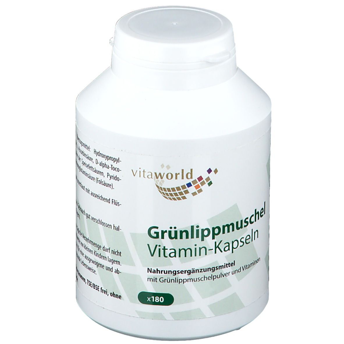 Vita World Grünlippmuschel Vitamine C Vit E Vit B6 B12 Folsäure 180 Kapseln 