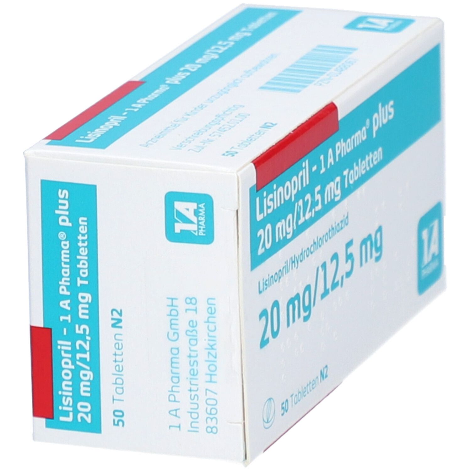 Lisinopril-1A Pharma plus 20 mg/12,5 mg Tabletten 50 St