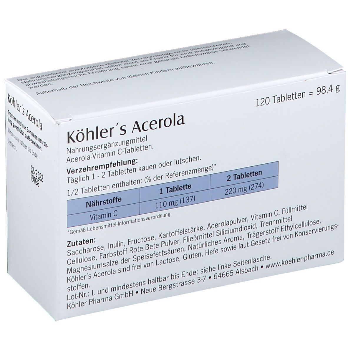 Köhlers Acerola Tabletten
