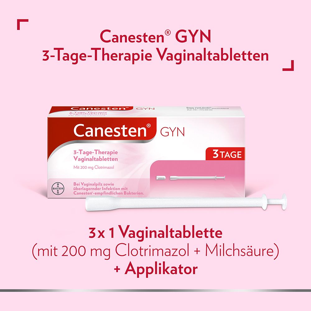 Canesten® GYN 3-Tage-Therapie Vaginaltabletten zur Behandlung von Scheidenpilz