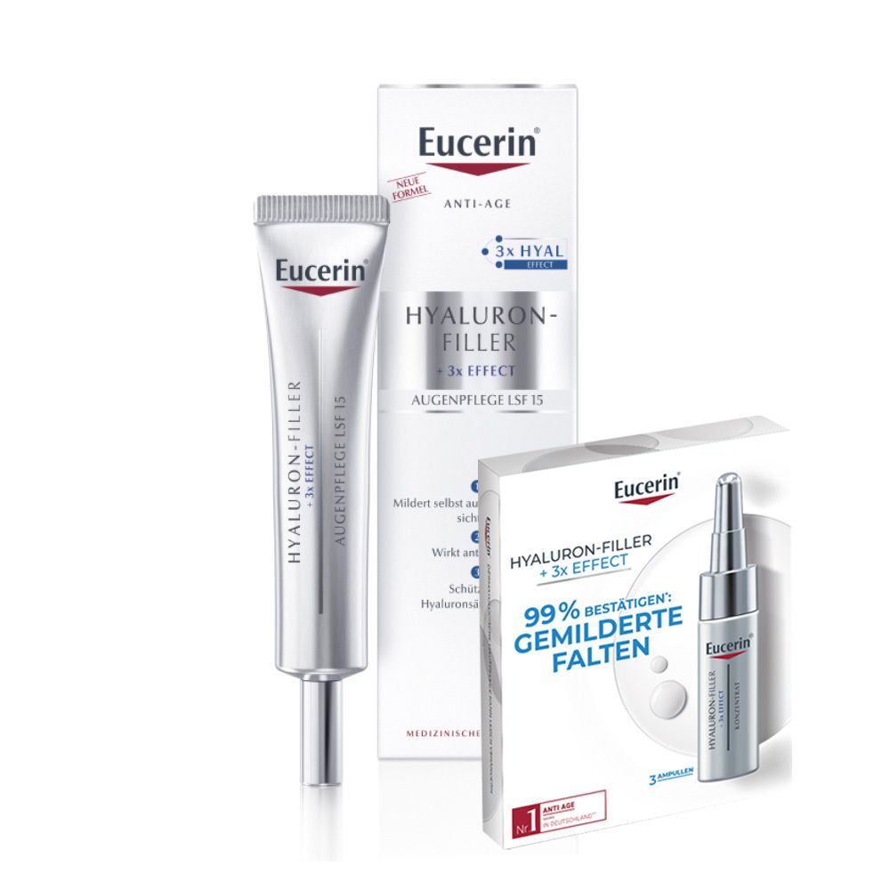 Eucerin® Hyaluron-Filler Augenpflege – mildert Falten und Krähenfüße rund um die Augen- Jetzt 20 % sparen* mit eucerin20