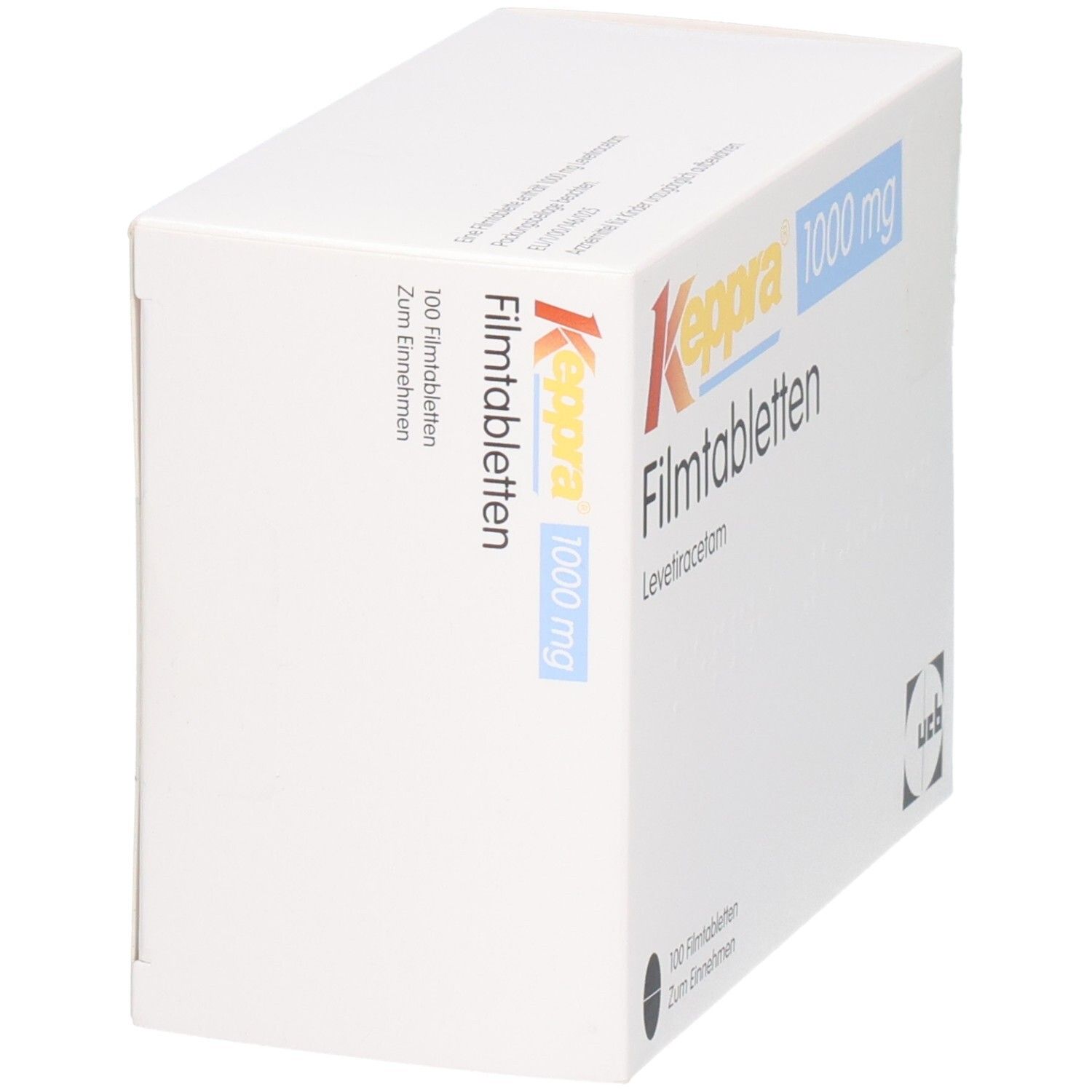Keppra 1000 mg Filmtabletten Schachtel, 100 Stück.