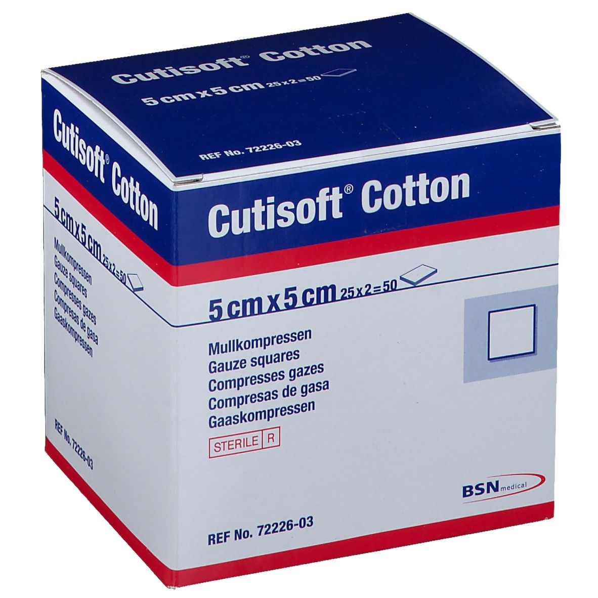 Cutisoft® Cotton steril 5 cm x 5 cm