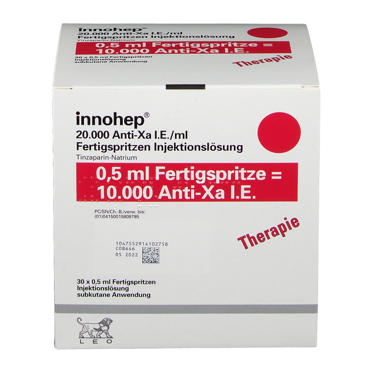 Innohep® 20.000 Anti-Xa I.E./ ml 0,5 ml