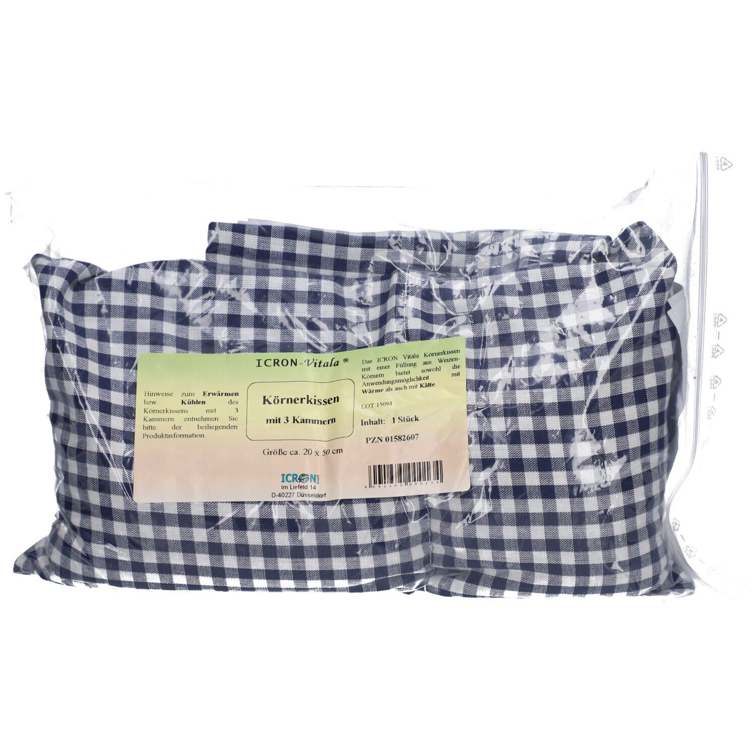ICRON Vitala® Körnerkissen mit 3 Kammern 20 x 50 cm