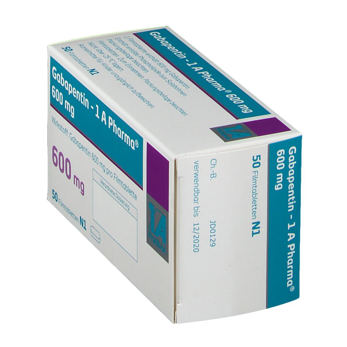 Gabapentin-1A Pharma 600 mg Filmtabletten 50 St