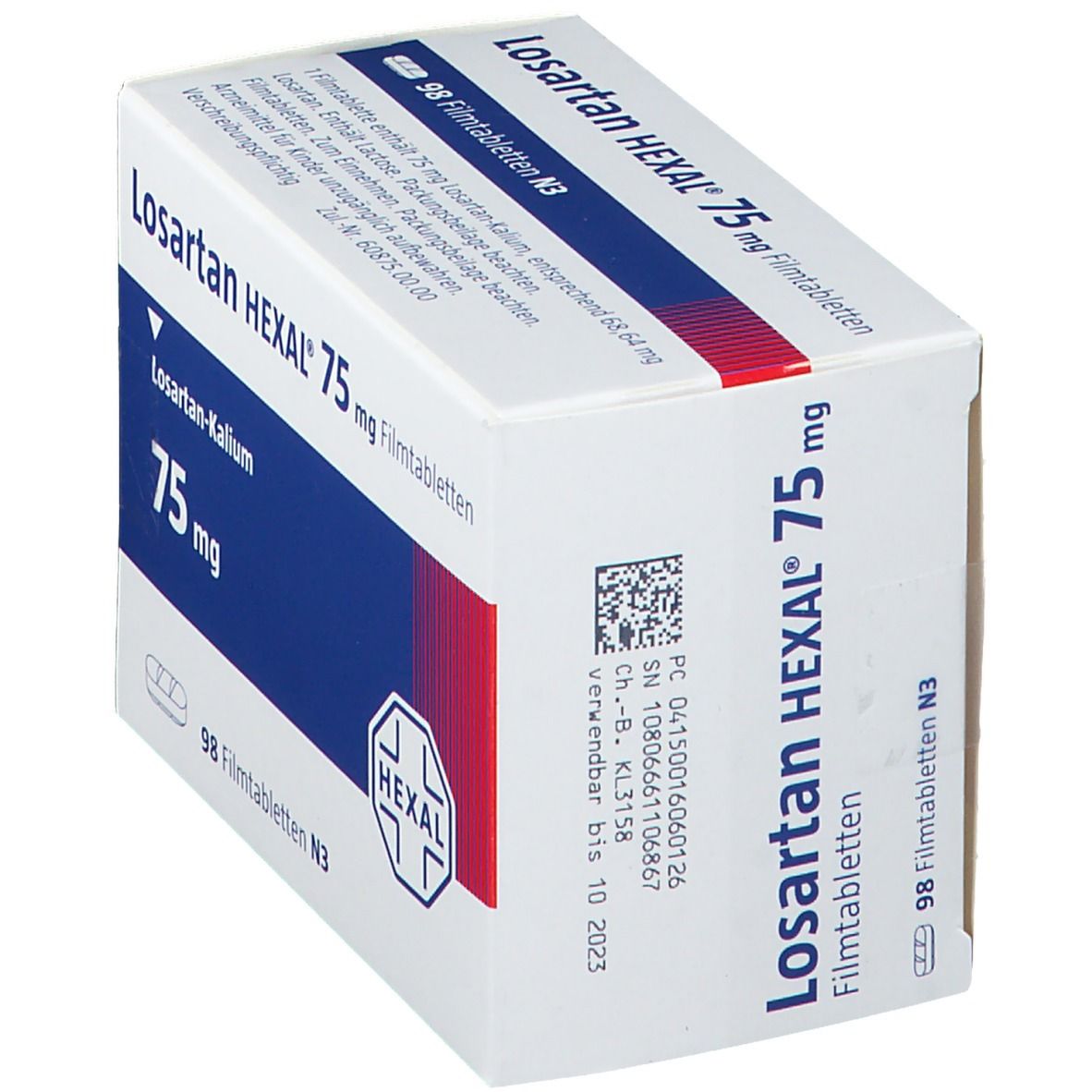 Losartan Hexal 75 mg Filmtabletten 98 St