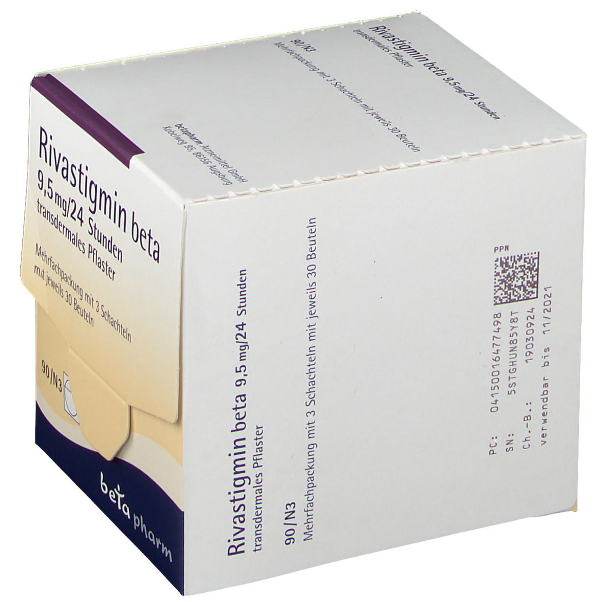 Rivastigmin beta 9,5 mg/24 Std. transderm.Pflaster 30 St Pflaster transdermal