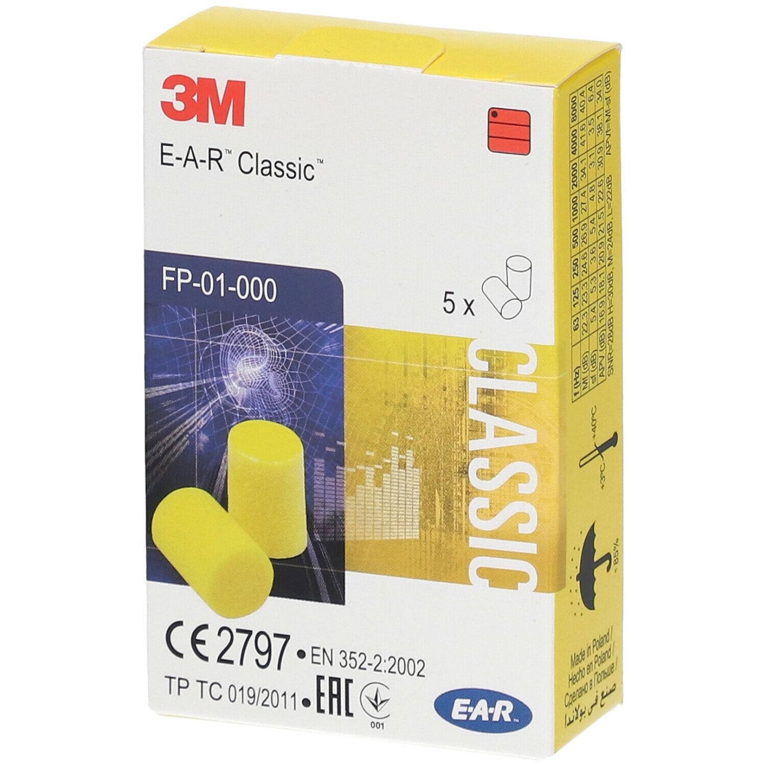 3M™ E-A-R™ Classic™ vorzuformende Gehörschutzstöpsel