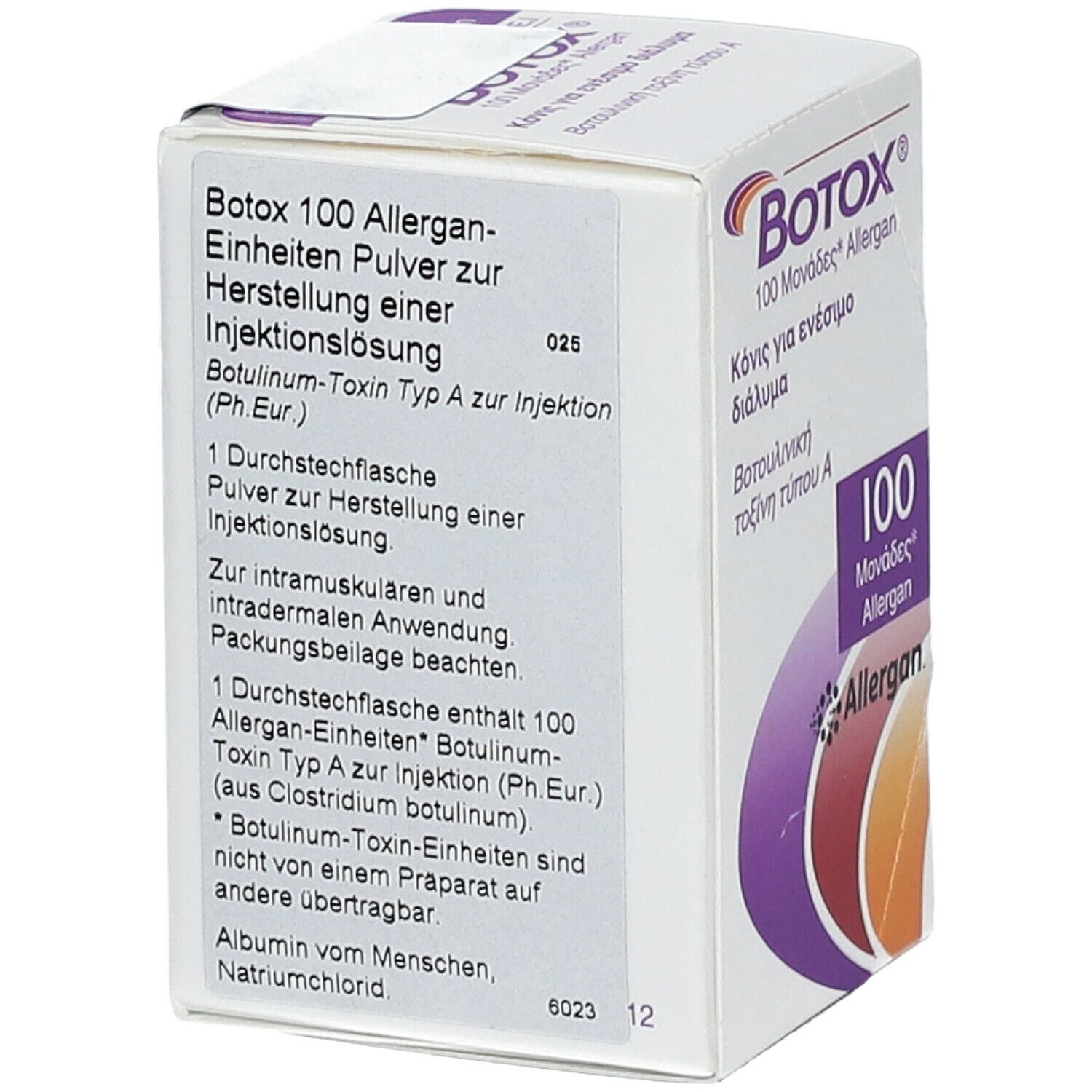 Botox 100 Allergan-Einheiten Plv.z.Her.e.Inj.-Lsg. 1 St Pulver zur Herstellung einer Injektionslösung