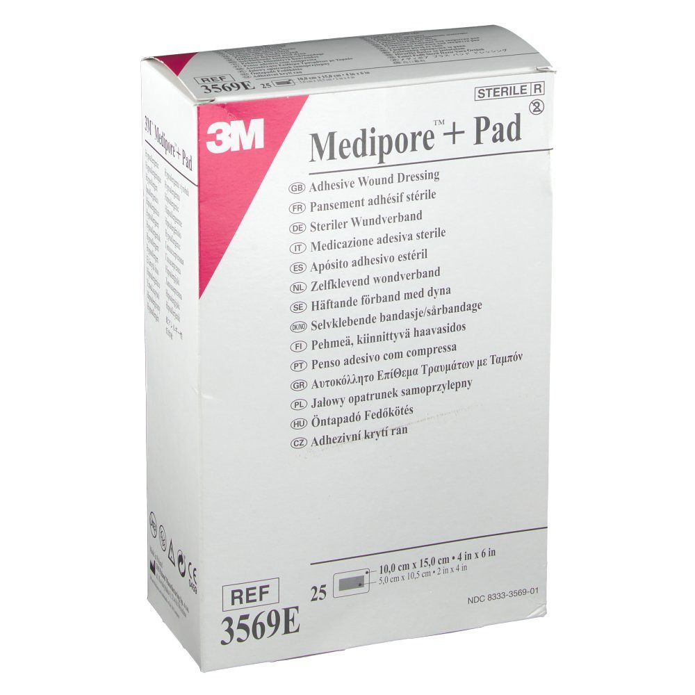3M Medipore 3569E + Pad Steriler Wundverband mit Wundauflage 10 x 15 cm