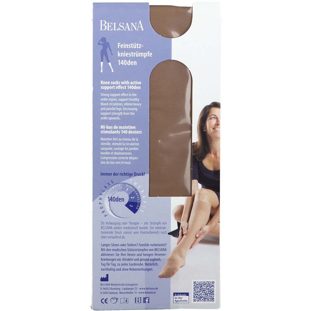 Belsana 140den Feinstützkniestrümpfe Größe 3 Schuhgröße 41 - 43 Bronze