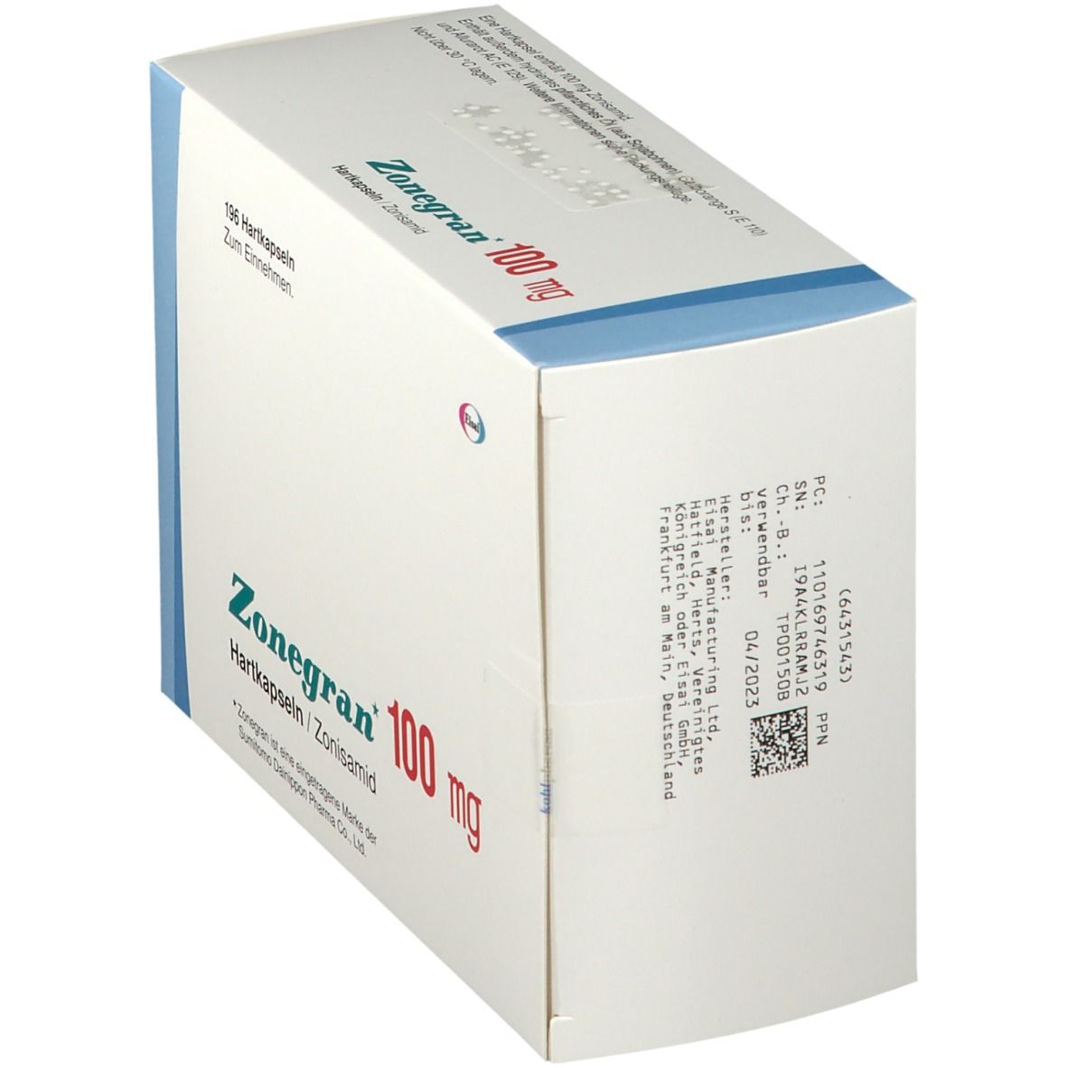 Zonegran 100 mg Hartkapseln 196 St