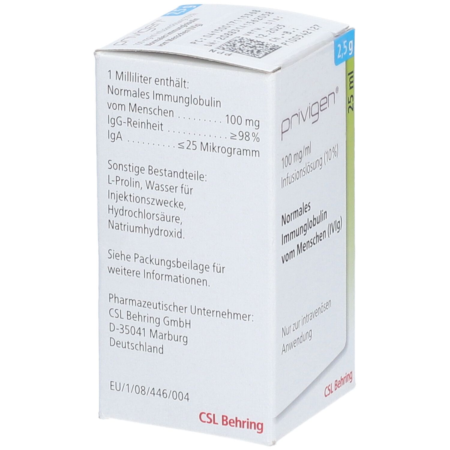 Privigen 10% Lösung 2,5 g Infusionslösung Dsfl. 25 ml