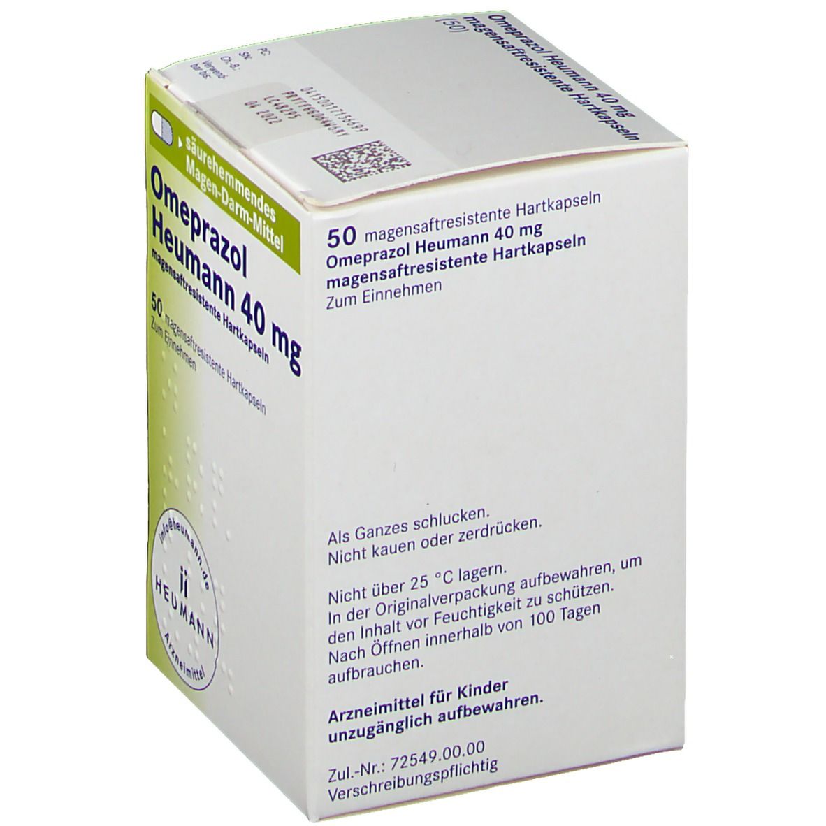 Omeprazol Heumann 40 mg magensaftres.Hartkapseln 50 St Magensaftresistente Hartkapseln