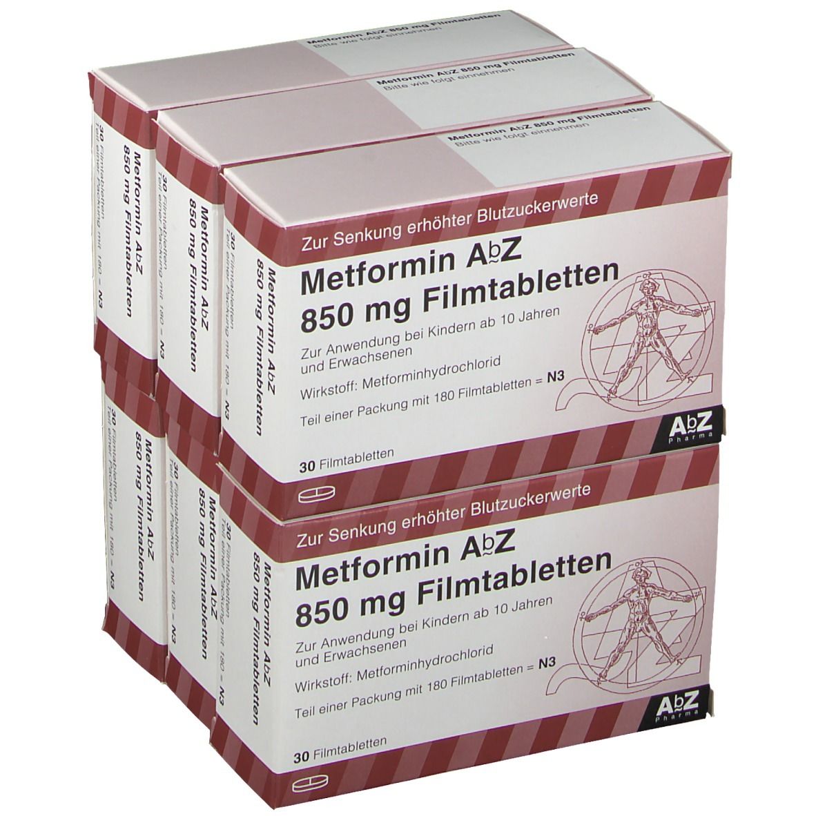 METFORMIN AbZ 850 mg 180 St mit dem E-Rezept kaufen - Shop Apotheke