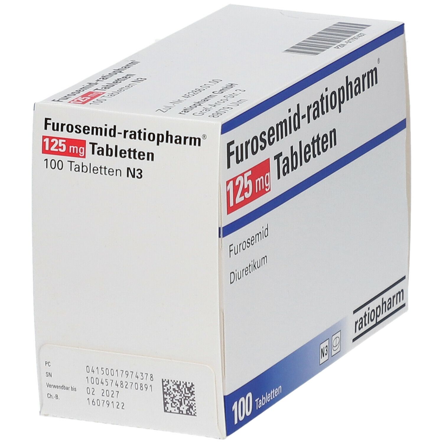 FUROSEMID-ratiopharm 125 mg Tabletten 100 St