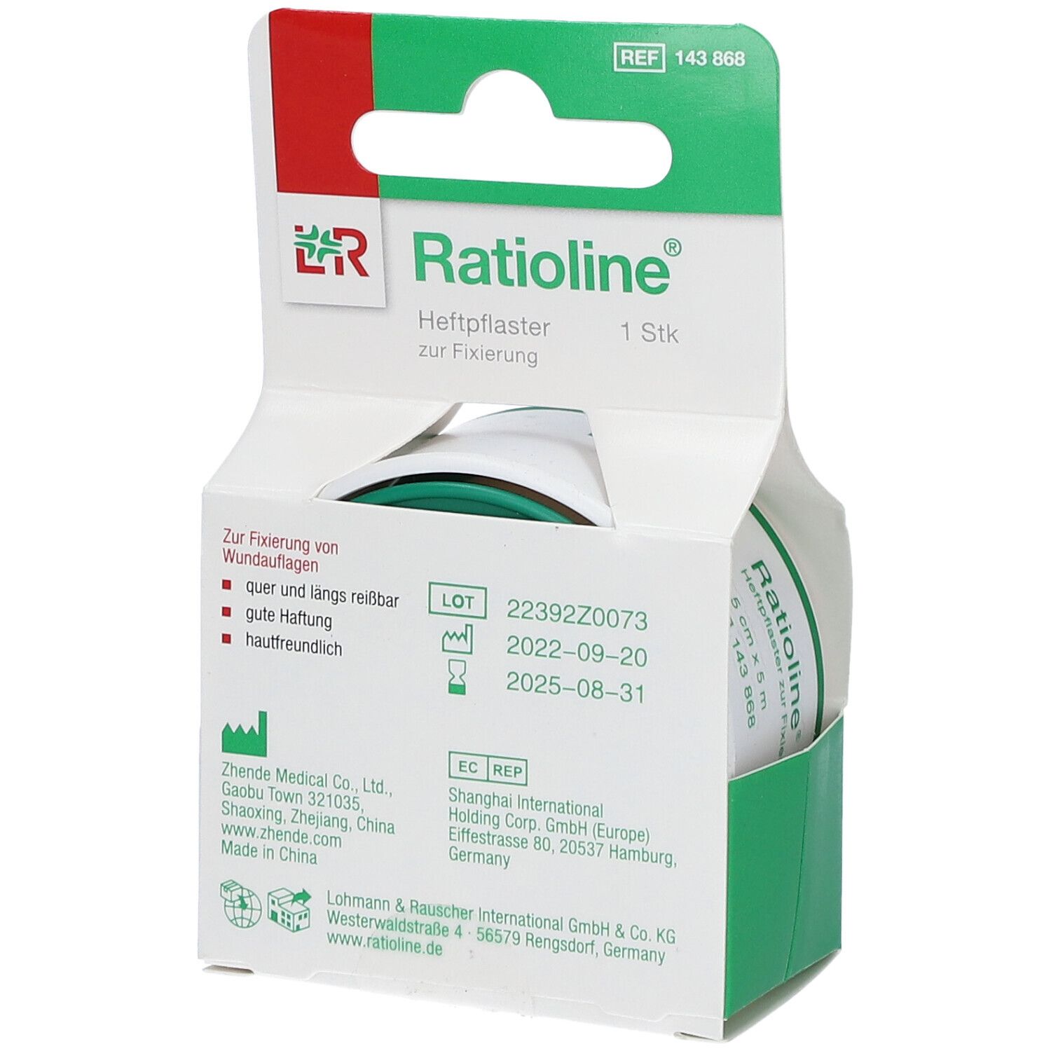 Ratioline® acute Heftpflaster 2,5 cm x 5 m